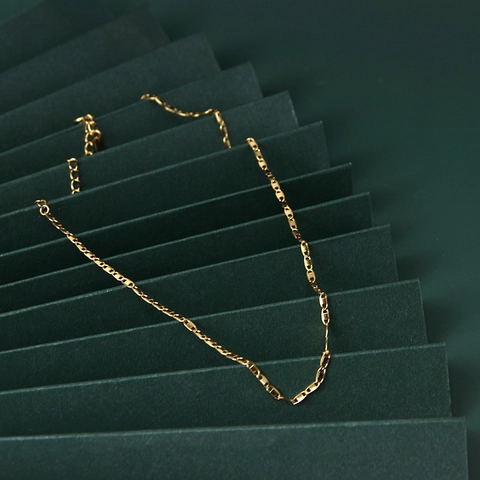 Collana Mariner in Argento Sterling 925 Minimalista per Donna Collana a Maglie Naso di Maiale Placcata Oro Gioielli