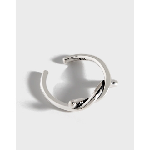 925 Sterlingsilber Knoten Verstellbarer Offener Ring Für Damen Minimalistisch Vintage Gedrehtes Seil Stil Schmuck Geschenk