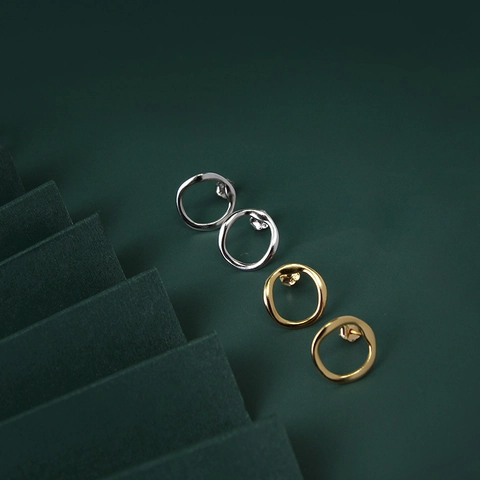 S925 Sterlingsilber Unregelmäßiger Kreis Ohrstecker Für Damen Minimalistisch Geometrisch Gold Silber Ohrringe Schmuck Geschenk
