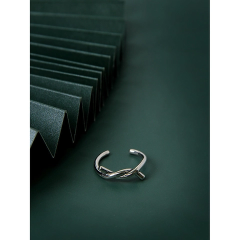 925 Sterlingsilber Knoten Verstellbarer Offener Ring Für Damen Minimalistisch Vintage Gedrehtes Seil Stil Schmuck Geschenk