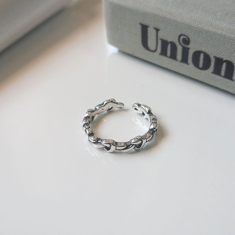 925 Sterlingsilber Verdrehte Rebe Offener Ring Für Damen Minimalistisch Verflochten Geflochten Verstellbarer Fingerring Vintage Schmuck Geschenk