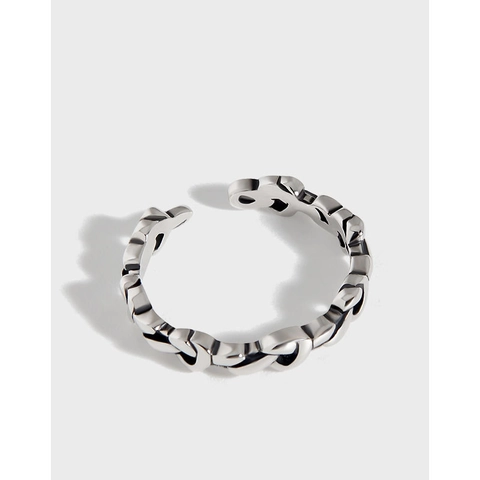 925 Sterlingsilber Verdrehte Rebe Offener Ring Für Damen Minimalistisch Verflochten Geflochten Verstellbarer Fingerring Vintage Schmuck Geschenk