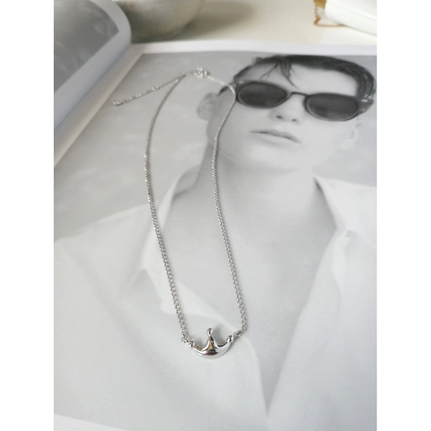 925 Sterling Silver Crown Pendant Necklace For Women Minimalist Dainty Clavicle Chain Fashion Jewelry Accessory Gift