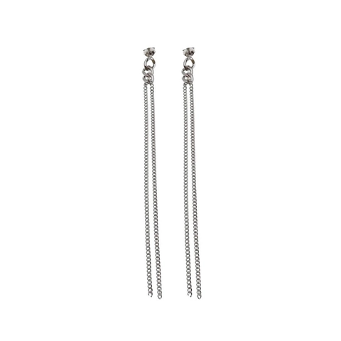 Orecchini a Bottone con Catena a Nappina Lunga in Argento Sterling 925 Minimalisti Geometrici Pendenti per Donna Gioielli Quotidiani