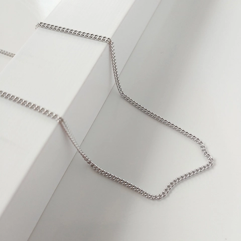 Collana in Argento Sterling 925 Minimalista Placcato Oro Bianco Catena a Maglia Catena Veneziana Catena a Serpente per Donna