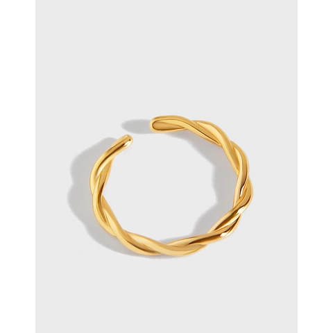 S925 Sterlingsilber Twist Offener Ring Für Damen Verstellbar Minimalistisch Geometrisch Seilstruktur Finger Schmuck Geschenk