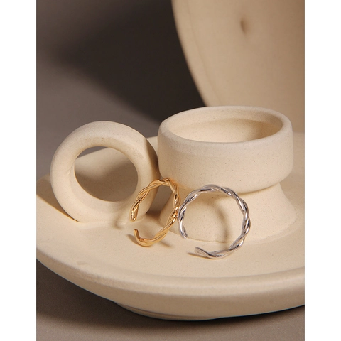 S925 Sterlingsilber Twist Offener Ring Für Damen Verstellbar Minimalistisch Geometrisch Seilstruktur Finger Schmuck Geschenk
