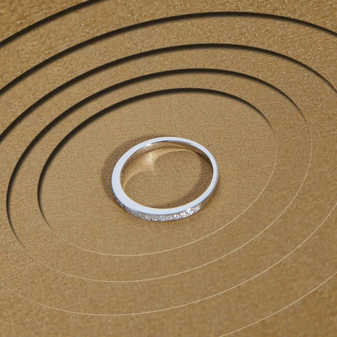 S925 Sterling Silver Zirconia Ring For Women Minimalist Micro Pave Thin Band Stackable Ins Style Elegant Finger Jewelry