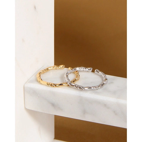 S925 Sterlingsilber Unregelmäßiger Gedrehter Offener Ring Für Damen Minimalistischer Verstellbarer Geometrischer Fingerring Ins Stil Schmuck Geschenk