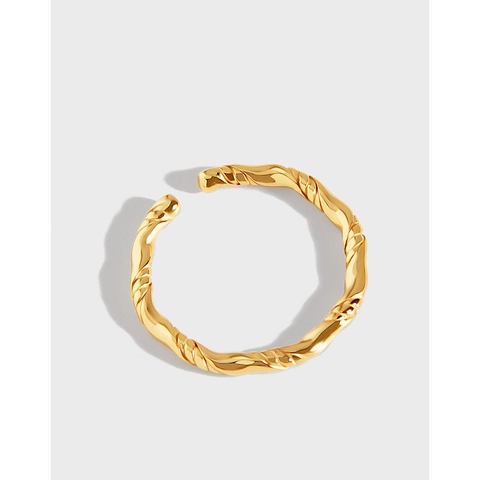 S925 Sterlingsilber Unregelmäßiger Gedrehter Offener Ring Für Damen Minimalistischer Verstellbarer Geometrischer Fingerring Ins Stil Schmuck Geschenk