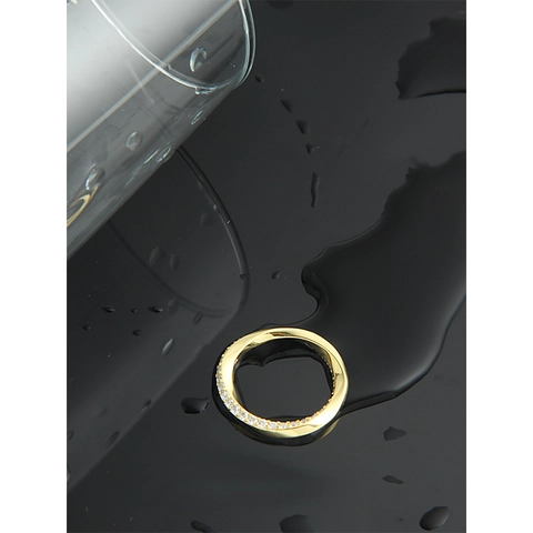 925 Sterlingsilber Möbiusband Ring Für Damen Minimalistisch Vergoldet Strass Verdreht Geometrisch Band Finger Schmuck