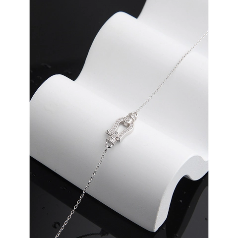 Bracciale Collana A Ferro Di Cavallo In Argento Sterling 925 Con Zirconi Gioielli Minimalisti Per Donna