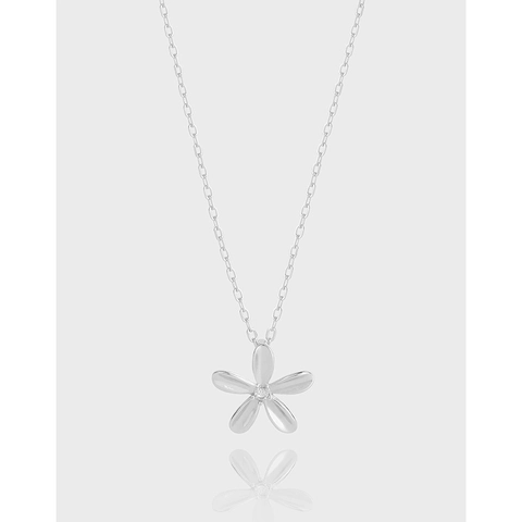 925 Sterling Zilveren Bloem Hanger Halsketting Voor Vrouwen Minimalistische Strass Sleutelbeen Ketting Wit Goud Sieraden