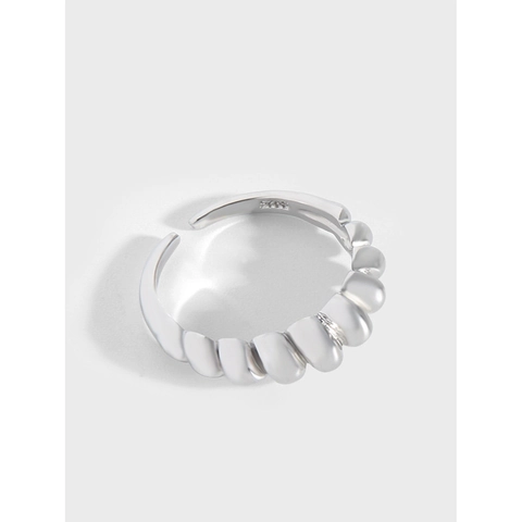 925 Sterlingsilber Croissant Ring Damen Verstellbarer Offener Ring Vintage Französischer Minimalistischer Schmuck