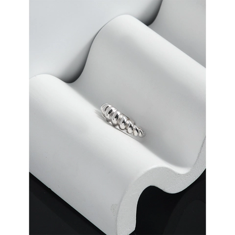 925 Sterlingsilber Croissant Ring Damen Verstellbarer Offener Ring Vintage Französischer Minimalistischer Schmuck