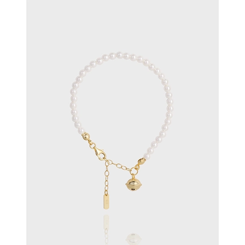 Elegante Bracciale Di Künstliche Perle Con Ciondolo A Campanellino In Argento Sterling 925 Per Donna Stile Ins Minimalista Gioielli Di Lusso
