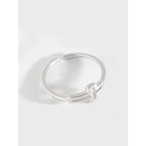 Minimalistischer S925 Sterlingsilber Kreuz Ring Für Damen Geometrischer Hohler Verstellbarer Offener Fingerring Modeschmuck Geschenk