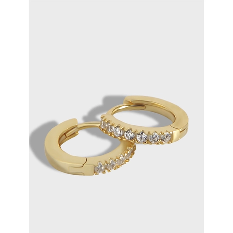 S925 Sterling Silber Huggie Hoop Ohrringe Für Damen Minimalistische 18K Vergoldete Pave Strass Kleine Hoop Ohrringe Schmuck Geschenk