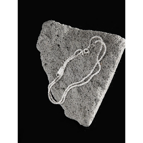 Collana a Catena Scintillante in Argento Sterling 925 per Donna Gioielli con Catena a Clavicola Elegante Minimalista