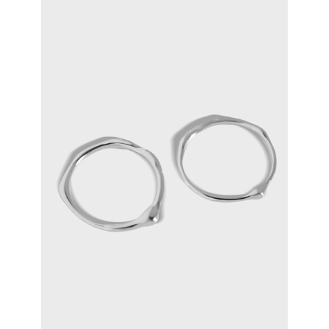 Anello in Argento Sterling 925 Minimalista Metallo Liquido Onda Irregolare Anello da Dito Lucido per Donna Gioielli di Moda