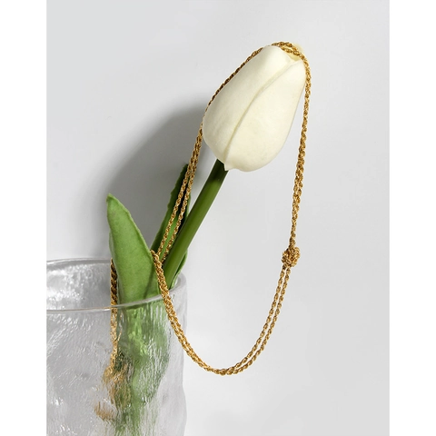 S925 Sterling Silber Geknotete Seilkette Halskette Vergoldet Minimalistische Ins Stil Schlüsselbeinkette Für Damen Schmuck Geschenk