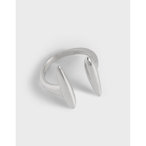 Anello Aperto Geometrico Irregolare in Argento Sterling S925 Minimalista da Donna Fascia Regolabile Gioielli di Moda Accessorio