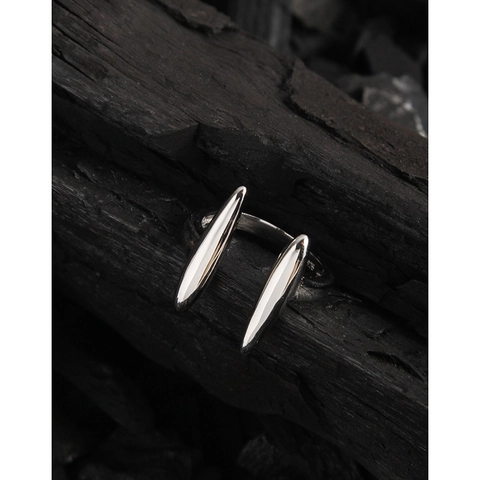 Anello Aperto Geometrico Irregolare in Argento Sterling S925 Minimalista da Donna Fascia Regolabile Gioielli di Moda Accessorio