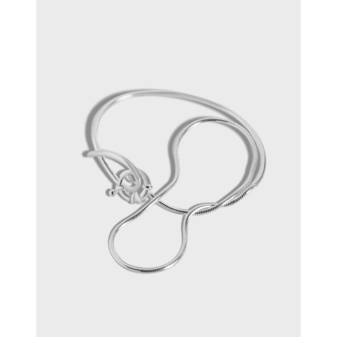Minimalist S925 Sterling Silver Double Layer Snake Chain Bracelet For Women Luxury Geometric Clasp Elegant Fine Jewelry