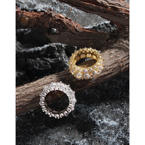 925 Sterling Silver Double Layer Zirconia Ring For Women Korean INS Style Minimalist Niche Design Adjustable Open Finger Ring