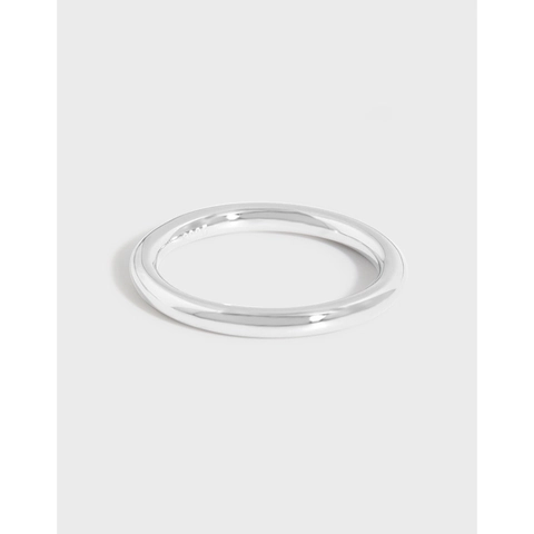 Minimalist 925 Sterling Silver Ring For Women Geometric Circular Solid Plain Band Ring Gold Silver Polished ins Jewelry