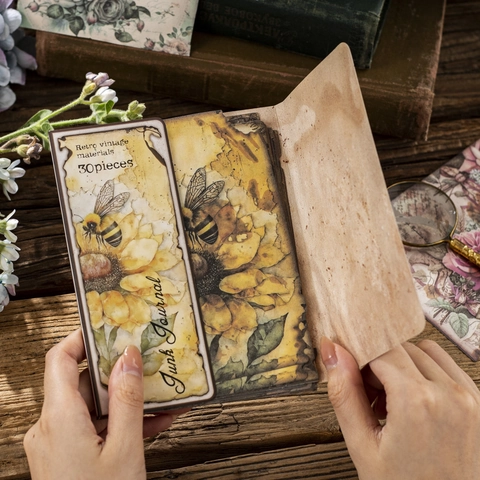 Retro Vintage Scrapbook Material Papier Für Junk Journaling Botanische Florale Schmetterling Biene Kunst Collage Dekoration