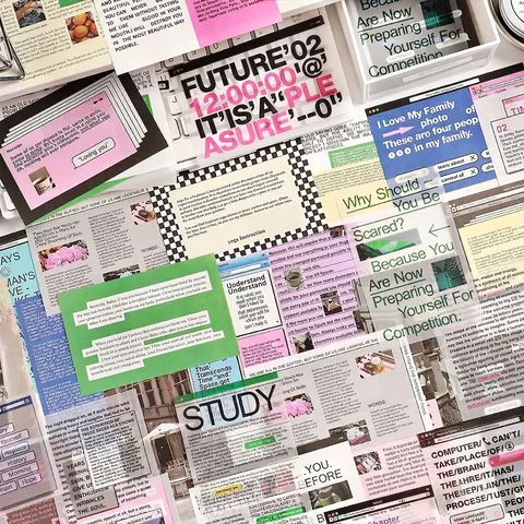 Adesivi per Scrapbooking con Sentimenti Inglesi Vintage Carta Kraft Bianca Pergamena Materiale Estetico Retro Per Diario Fai da Te