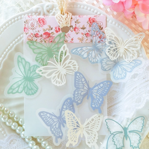 Vintage Kant Garen Serie Hol Materiaal Papier Voor Scrapbooking Journaling DIY Decor Vlinder Bloem Thema Scrapbook Papier Set
