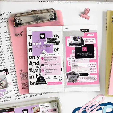 Autocollants Décoratifs Thème App Interface UI Vintage Journal Scrapbooking DIY Décoration Article de Papeterie Esthétique