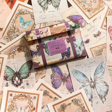 Vintage Scrapbook Material Paper Set Retro Aesthetic Background Paper For DIY Journaling Hand Account Decoration Art Craft Supplies
