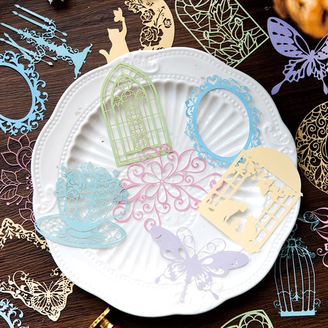 Carta Decorativa Vintage in Pizzo Intagliato per Scrapbooking DIY Diario Arte Artigianato Cancelleria Retro Decorazione