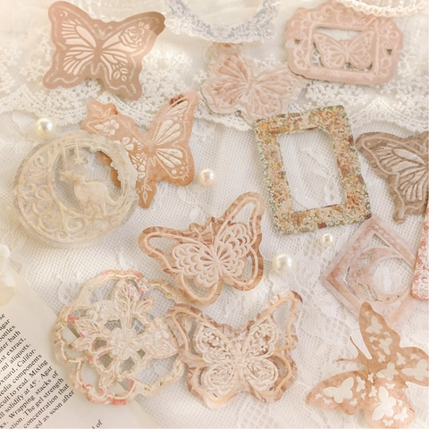 Papel de Álbum de Recortes Decorativo de Mariposa Hueco con Relieve Vintage para Diario de Bricolage Álbum Material de Papelería