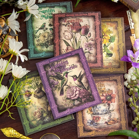 Vintage Botanische Blumen Scrapbooking Material Buch Schmetterling Vogel Illustration Brandkanten Aufkleber Journaling DIY Dekoratives Papier