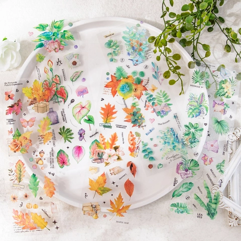Piccola Foresta Serie PET Impermeabili Pianta Adesivi Per Scrapbooking Minimalista Botanico Decorativo Adesivo