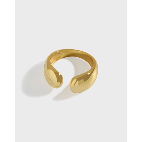 Anillo Abierto Ajustable de Plata de Ley 925 Minimalista Brazalete de Oreja Mujer Diseño Geométrico Pulido Joyería de Moda