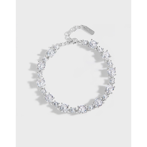 S925 Sterling Silver Tennis Bracelet For Women Sparkling Zirconia Inlaid Luxury Niche Design Adjustable Jewelry Gift