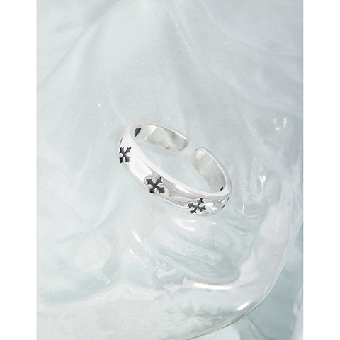 925 Sterling Zilveren Vintage Kruis Open Ring Verstelbaar Maltezer Kruis Patroon Minimalistische Gotische Sieraden Voor Vrouwen Mannen