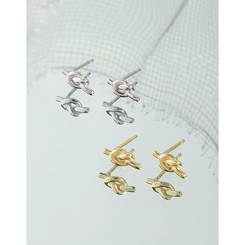 925 Sterling Silver Knot Stud Earrings For Women Minimalist Geometric Twisted Rope Minimalist Jewelry Elegant Ear Accessory Gift