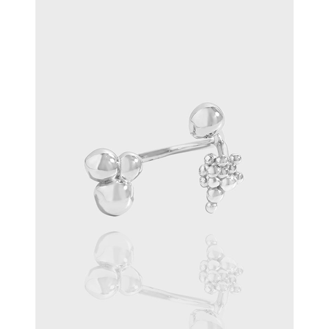Anillo de Burbuja Líquida de Plata de Ley S925 para Mujer Anillo Abierto Ajustable Geométrico Minimalista Joyería Estilo Coreano