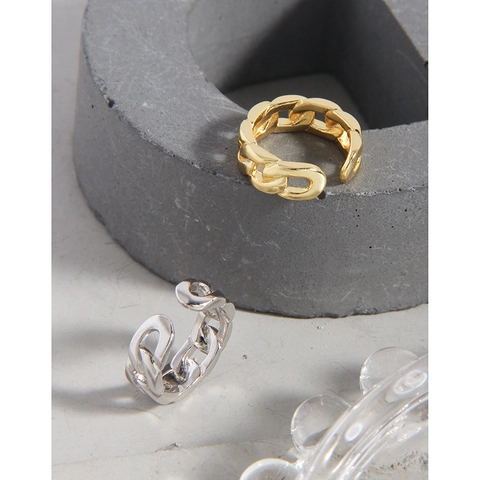 Minimalistische 925 Sterling Zilveren Cubaanse Ketting Ear Cuff Geen Piercing Oorbellen Goud Zilver Verguld Vrouwen Sieraden