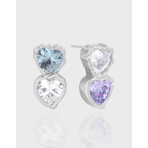 925 Sterlingsilber Herz Ohrstecker Für Damen Leichte Luxus Plissierte Textur Zirkonia Eingelegt Minimalistischer Schmuck Geschenk