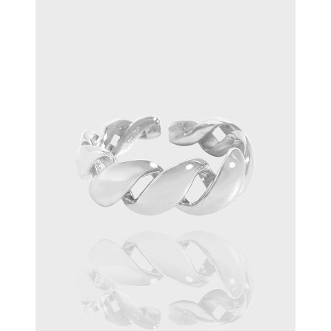 Minimalistisch 925 Sterling Silber Gedreht Ring Für Damen Verstellbar Geometrisch Geflochten Seil Offen Ring Hochglanz Mode Schmuck Geschenk