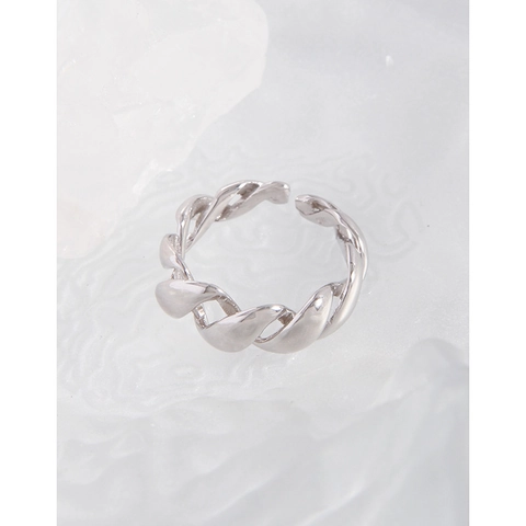 Minimalistisch 925 Sterling Silber Gedreht Ring Für Damen Verstellbar Geometrisch Geflochten Seil Offen Ring Hochglanz Mode Schmuck Geschenk