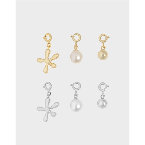 Collana con Ciondolo in Argento Sterling 925 e Perla Naturale Stella Marina Perla Rotonda per Donna Gioielli Minimalisti Stile Coreano