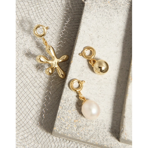 Collana con Ciondolo in Argento Sterling 925 e Perla Naturale Stella Marina Perla Rotonda per Donna Gioielli Minimalisti Stile Coreano